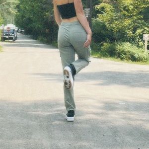 American Eagle 0 Regular Green Cargo Pants